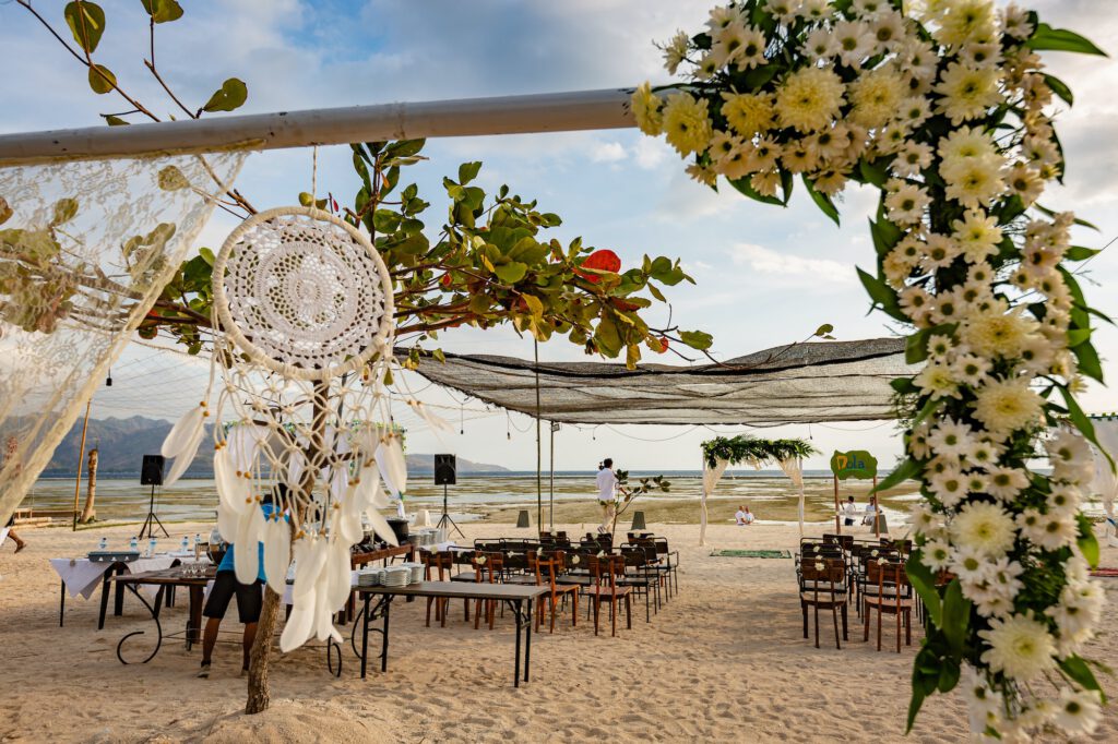 Boho wedding beach style bali